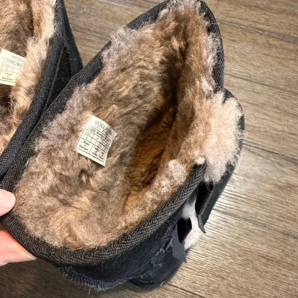 Koolaburra‎ by UGG Gray Suede Boots Faux Fur Bow Detail Winter Boots US 9